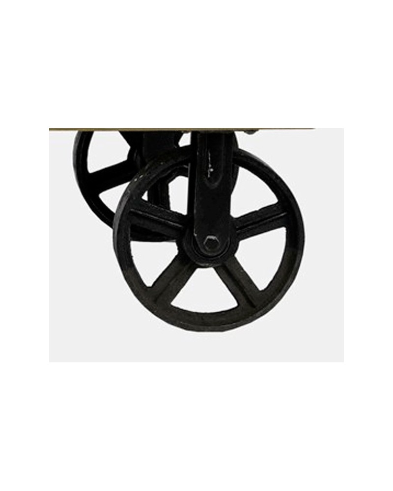 8 CC Vintage Swivel Caster Black Cast Iron Wheel Plate Mount