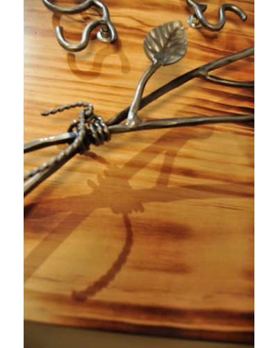 Cartel en madera y forja ref.200055