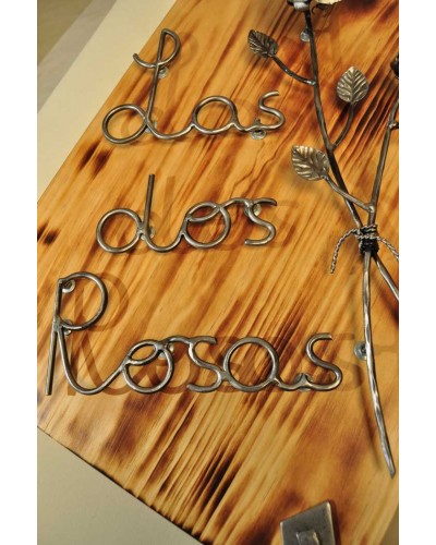 Cartel en madera y forja ref.200055